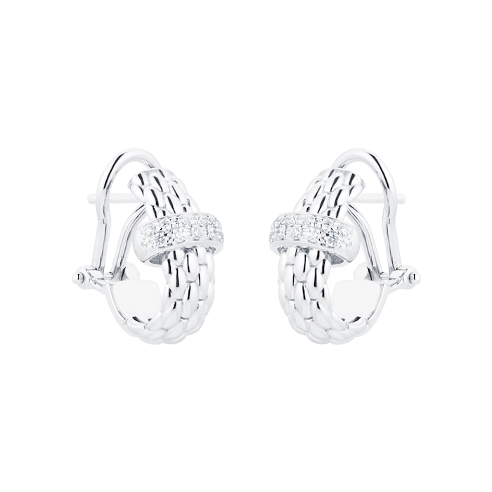 FOPE 18ct White Gold Flex'it Vendome 0.20cttw Diamond Earrings