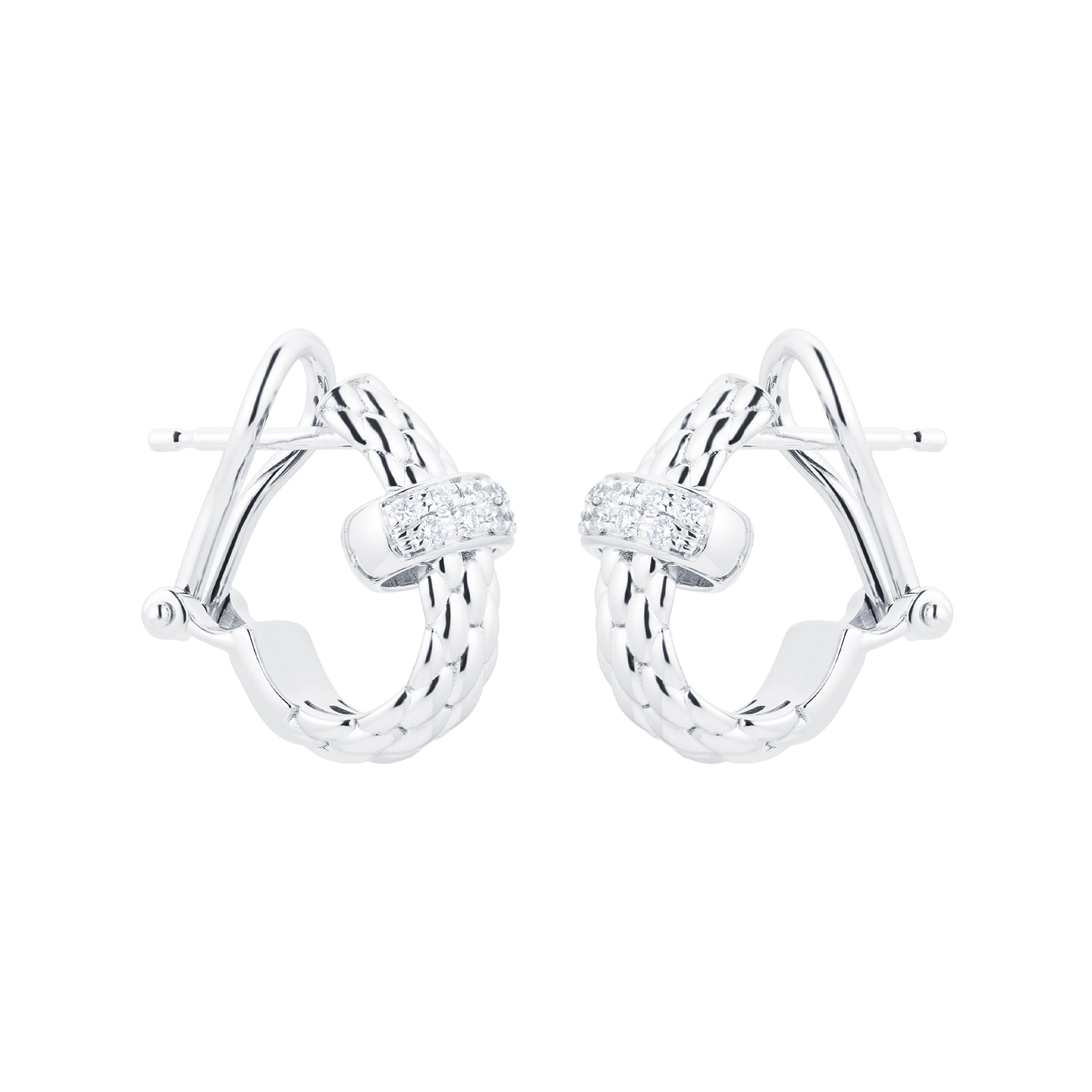 FOPE 18ct White Gold Flex'it Vendome 0.20cttw Diamond Earrings
