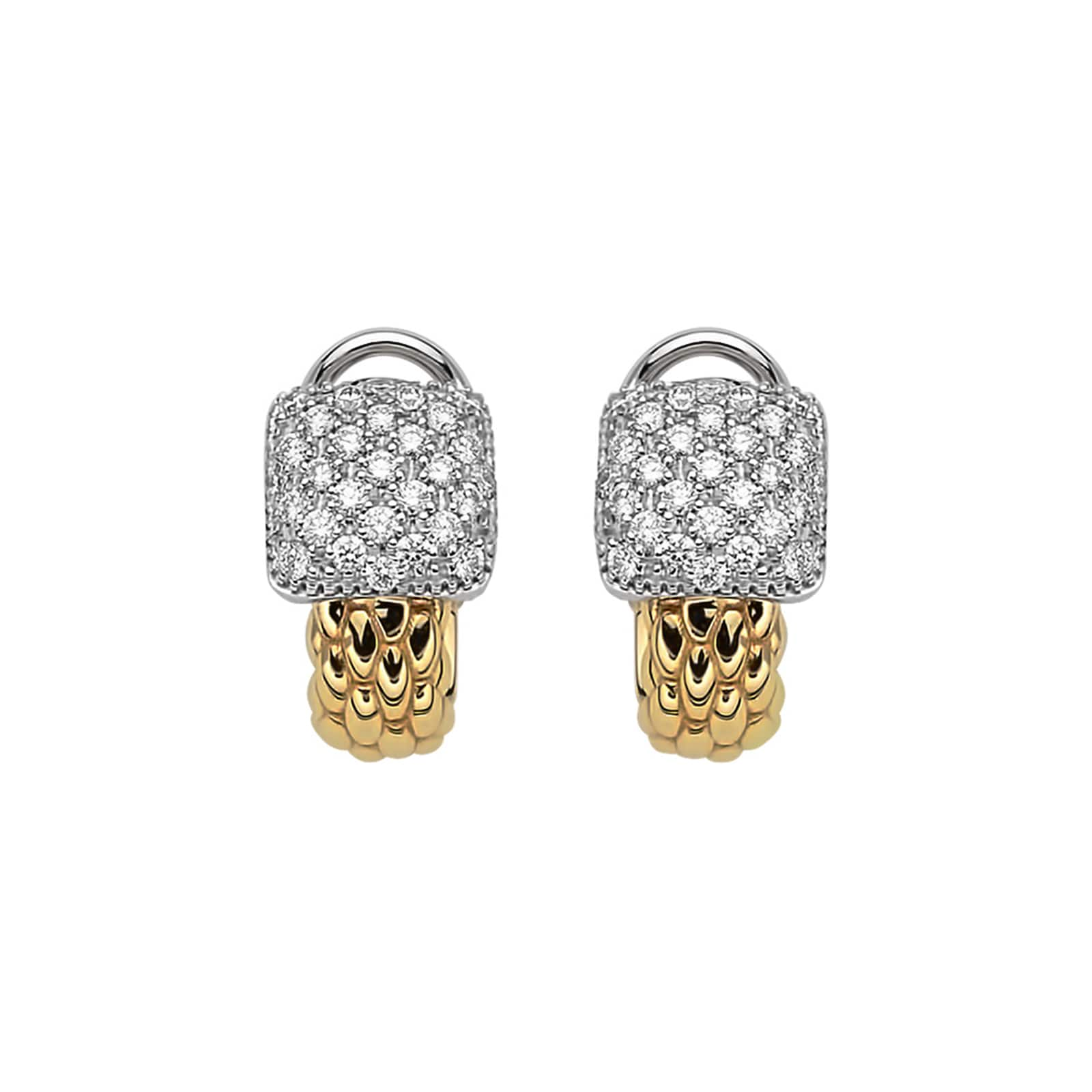 FOPE 18ct Yellow & White Gold Flex'it Vendome 0.16cttw Diamond Earrings