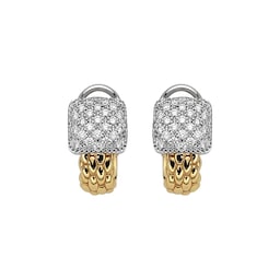 37250888 - 18ct Yellow & White Gold Flex'it Vendome 0.16cttw Diamond Earrings