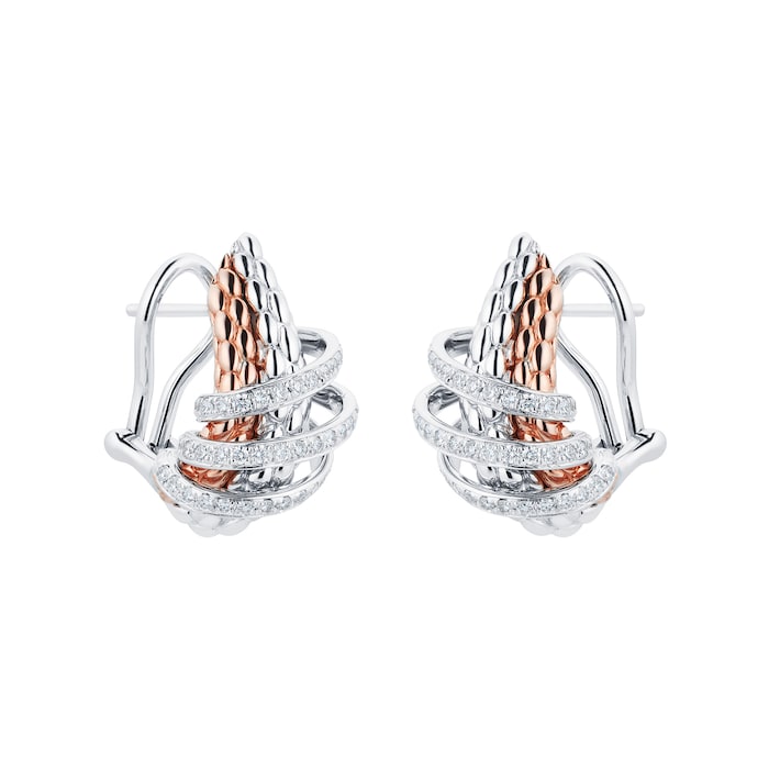 FOPE 18ct Tri Colour Gold Solo MiaLuce 0.82cttw Diamond Earrings