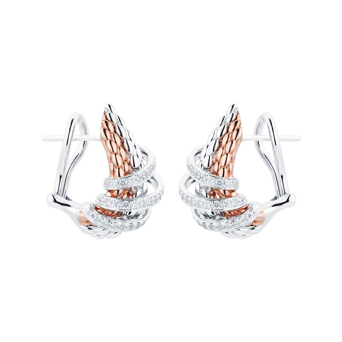 FOPE 18ct Tri Colour Gold Solo MiaLuce 0.82cttw Diamond Earrings