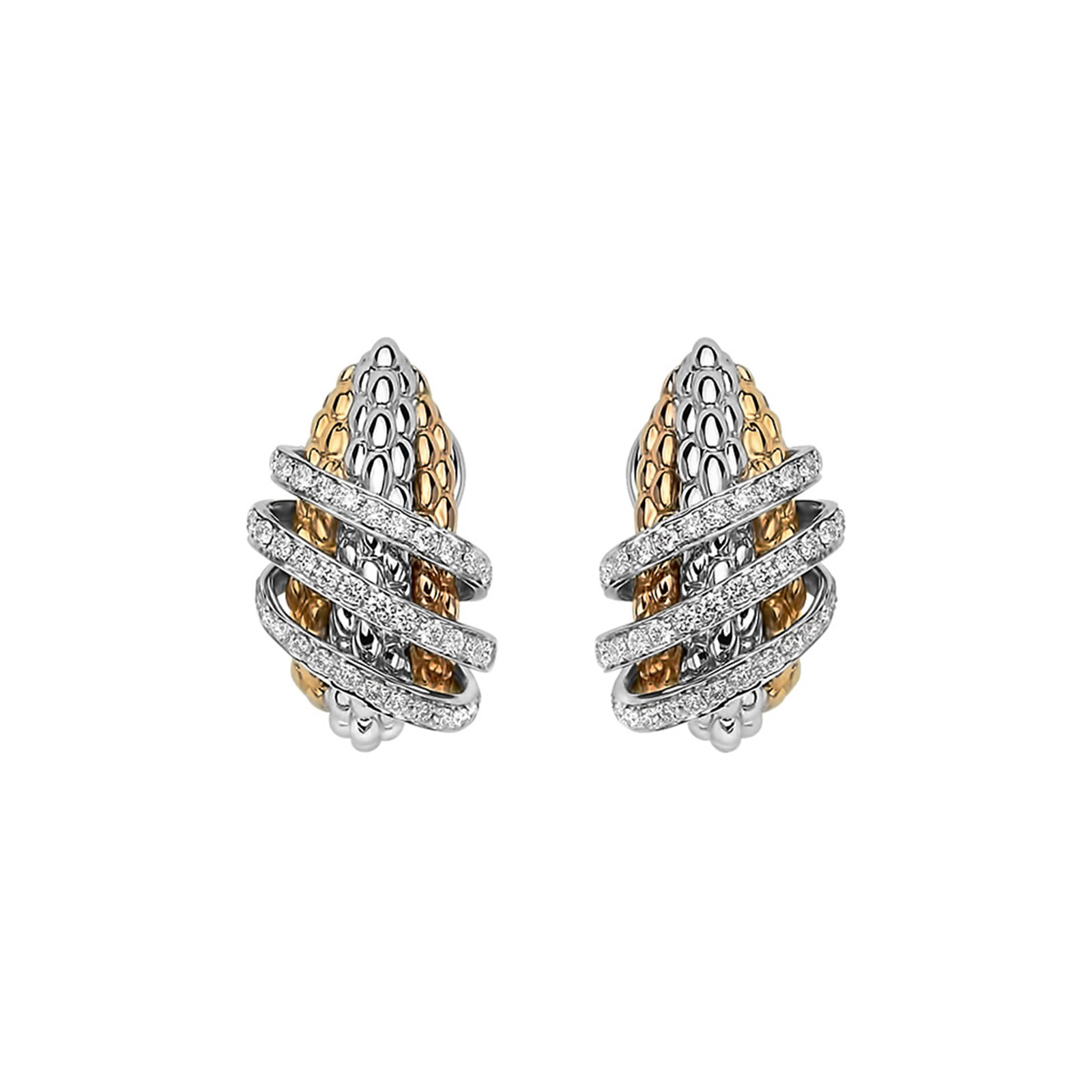FOPE 18ct Yellow & White Gold Solo MiaLuce Earrings