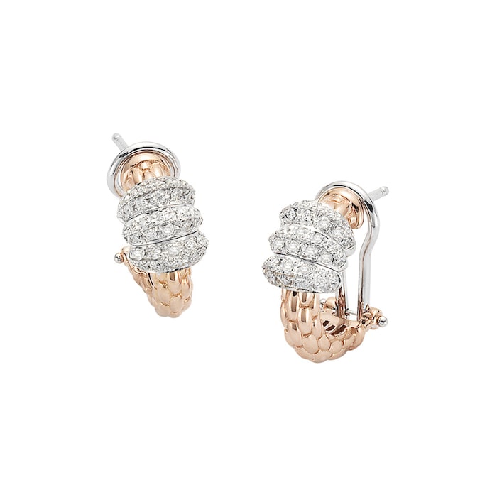 FOPE 18ct Rose & White Gold Flex'it Solo Earrings