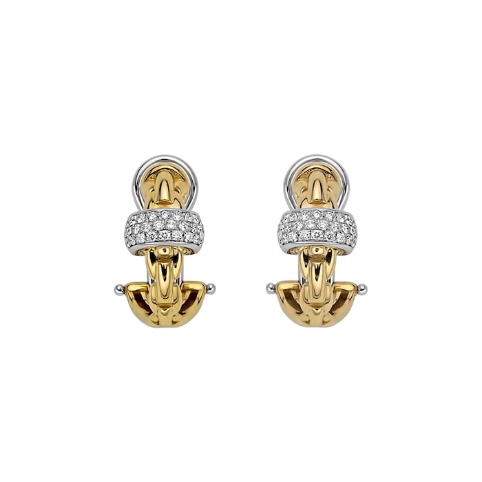 FOPE 18ct Yellow & White Gold EKA Anni 0.44cttw Diamond Earrings