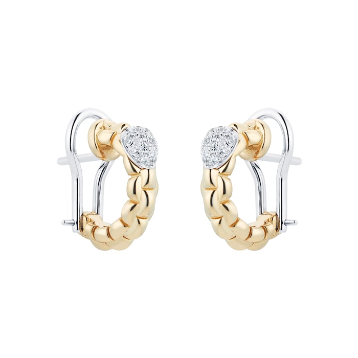 FOPE 18ct Yellow & White Gold EKA Tiny 0.19cttw Diamond Earrings
