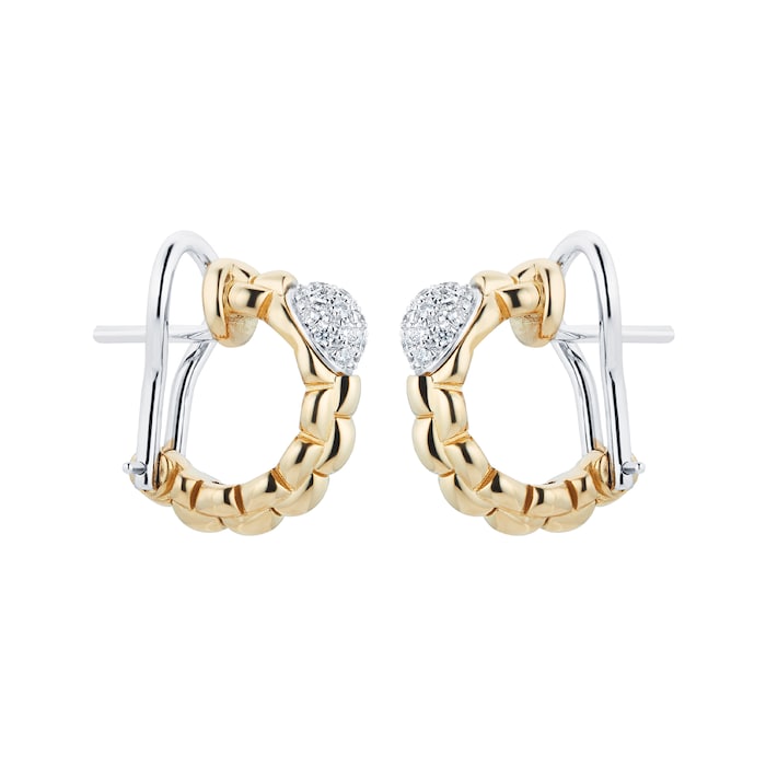 FOPE 18ct Yellow & White Gold EKA Tiny 0.19cttw Diamond Earrings