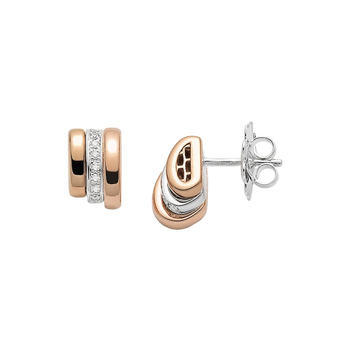 FOPE 18ct Rose & White Gold Flex'it Prima Earrings