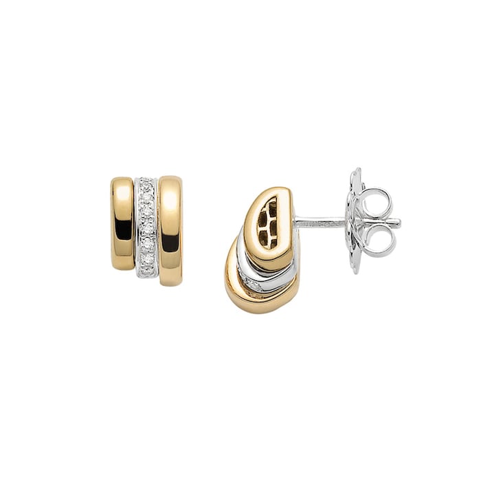 FOPE 18ct Yellow & White Gold Flex'it Prima Earrings