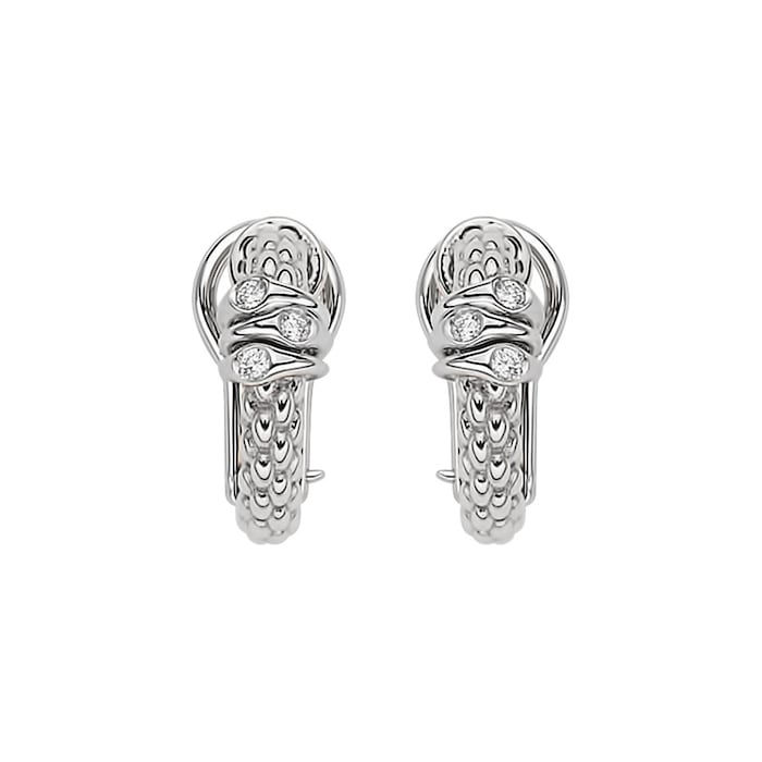 FOPE 18ct White Gold Flex'it Prima 0.08cttw Diamond Earrings