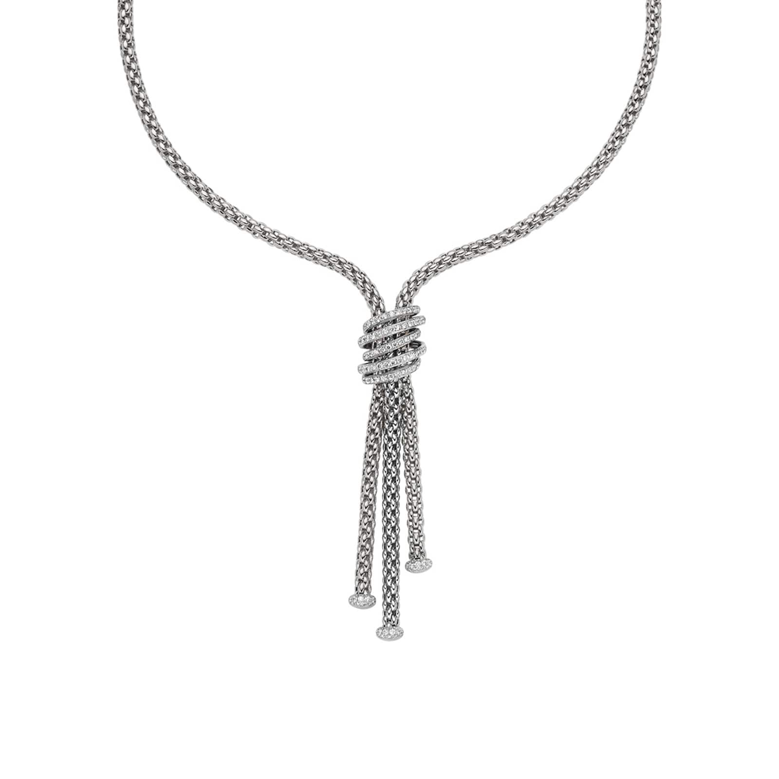 FOPE 18ct White Gold Diamond MiaLuce Necklace 65106CX_PB_B_BBB_043 ...