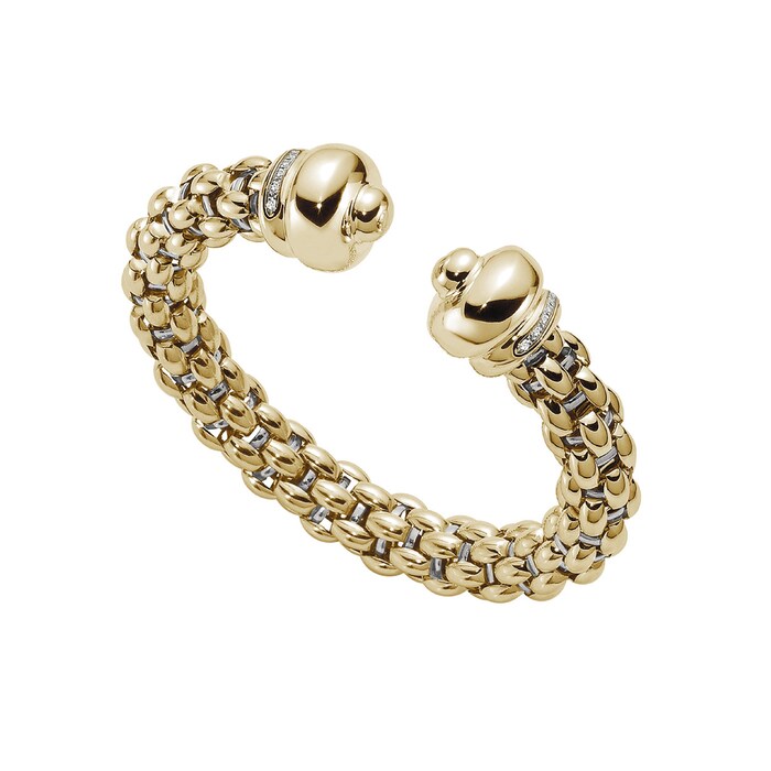 FOPE 18ct Yellow Gold Diva 0.48cttw Diamond Bangle