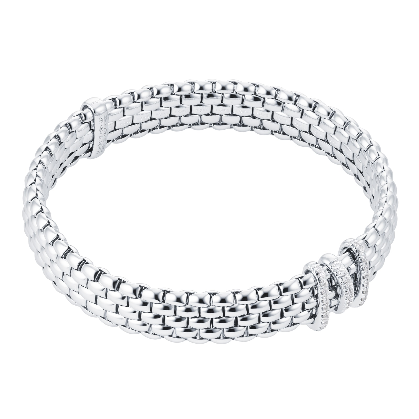 Fope 18ct White Gold Panorama Pave 0.23cttw Diamond Bracelet