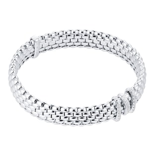 Fope 18ct White Gold Panorama Pave 0.23cttw Diamond Bracelet