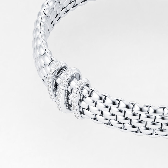 Fope 18ct White Gold Panorama Pave 0.23cttw Diamond Bracelet