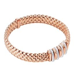 37251013 - 18ct White & Rose Gold Panorama Pave 0.30cttw Diamond Bracelet