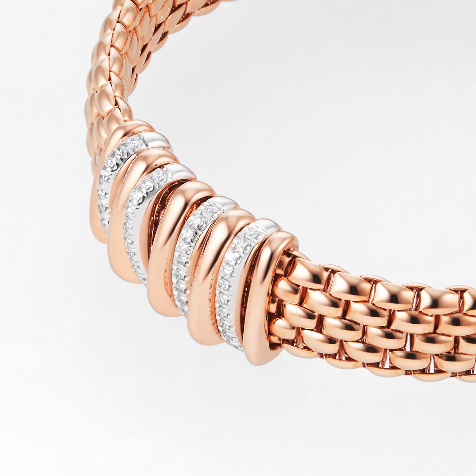 Fope 18ct White & Rose Gold Panorama Pave 0.30cttw Diamond Bracelet Fope 18ct White & Rose Gold Panorama Pave 0.30cttw Diamond Bracelet