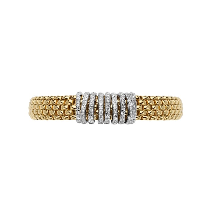 Fope 18ct Yellow & White Gold Panorama 0.68cttw Diamond Pave Bracelet