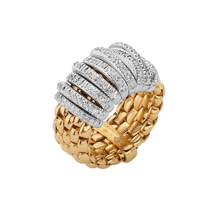 Fope Fope 18ct Yellow & White Gold Panorama Pave Ring