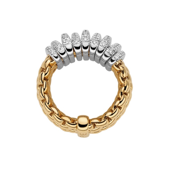 Fope Fope 18ct Yellow & White Gold Panorama Pave Ring