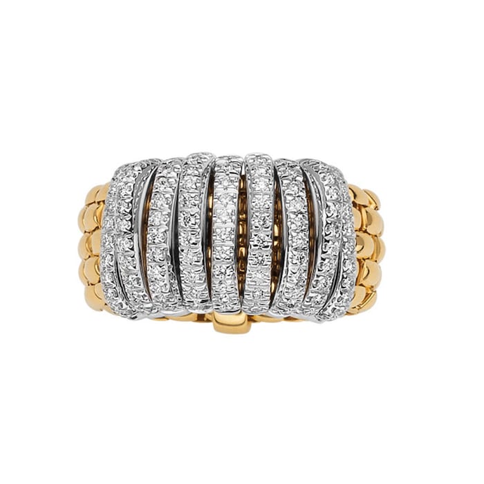 Fope Fope 18ct Yellow & White Gold Panorama Pave Ring