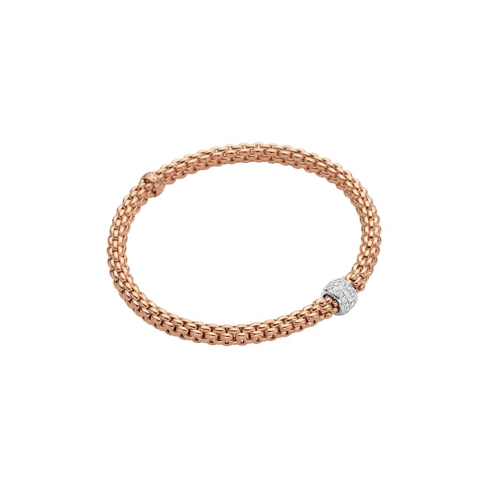 FOPE 18ct Rose Gold Solo Flex'it 0.29ct Diamond Bracelet