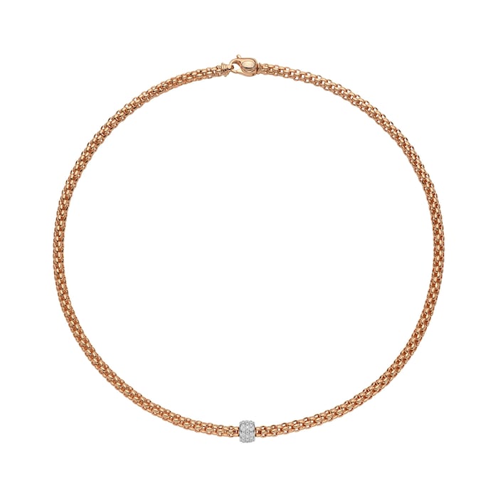 FOPE 18ct Rose Gold Solo Flex'it 0.29ct Diamond Necklace