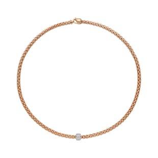 FOPE 18ct Rose Gold Solo Flex'it 0.29ct Diamond Necklace