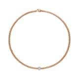 FOPE 18ct Rose Gold Solo Flex'it 0.29ct Diamond Necklace