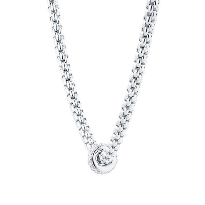 FOPE 18ct White Gold 0.18ct Diamond Prima Necklace