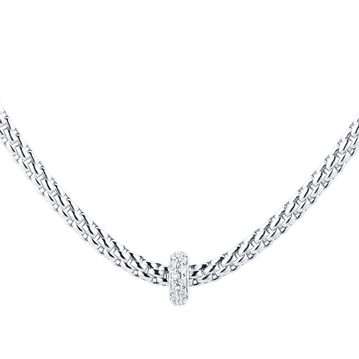 FOPE 18ct White Gold 0.18ct Diamond Prima Necklace