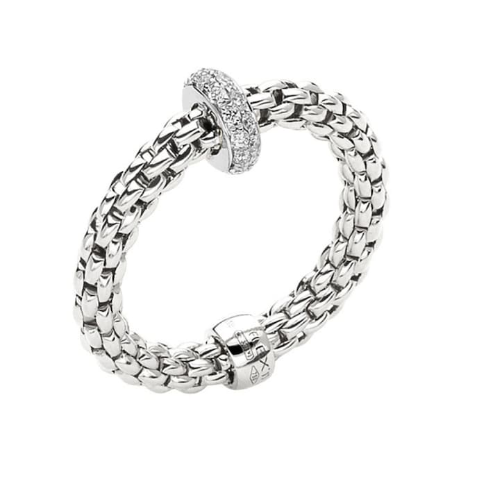 Fope 18ct White Gold Prima 0.18ct Diamond Ring