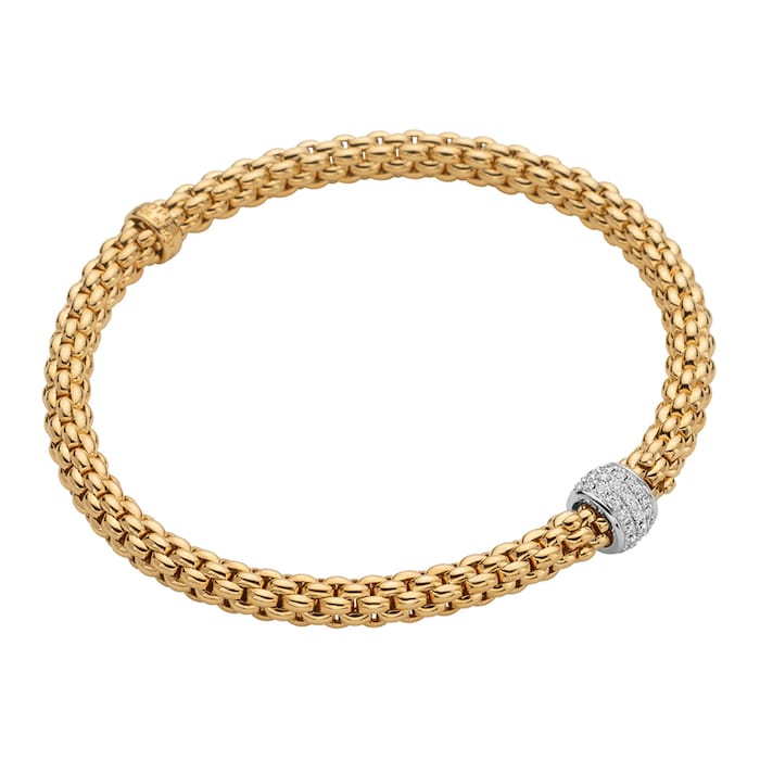 Fope 18k Yellow Gold 0.29cttw Diamond Solo Bracelet - Size Medium