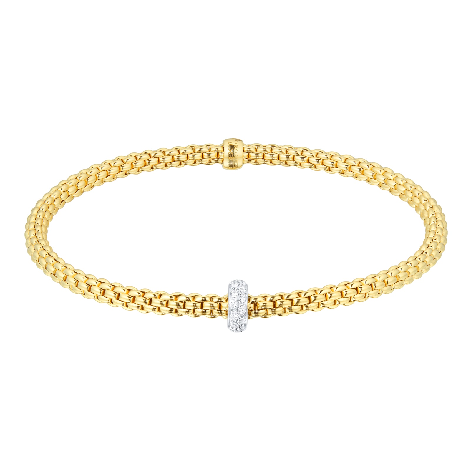 Flex'it 18ct Yellow Gold 0.18ct Diamond Prima Bracelet