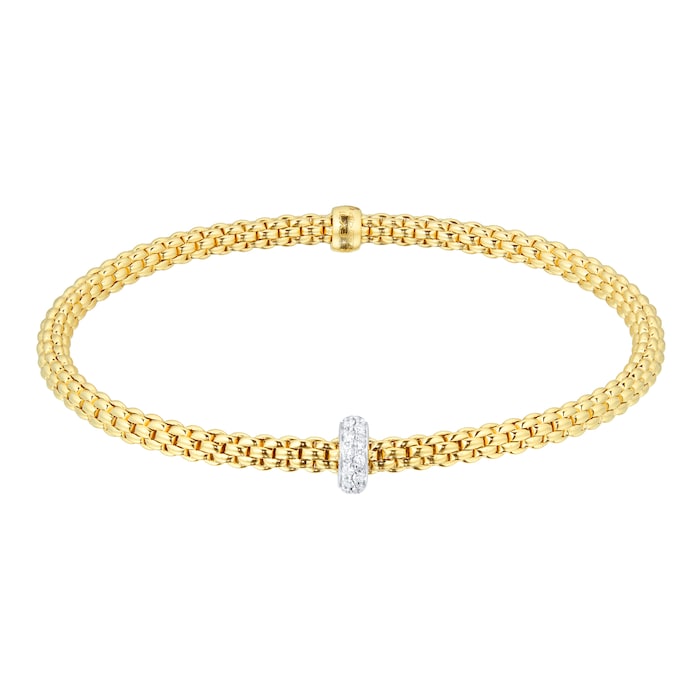 FOPE Flex'it 18ct Yellow Gold 0.18ct Diamond Prima Bracelet