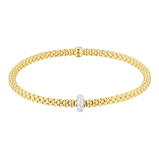 FOPE Flex'it 18ct Yellow Gold 0.18ct Diamond Prima Bracelet