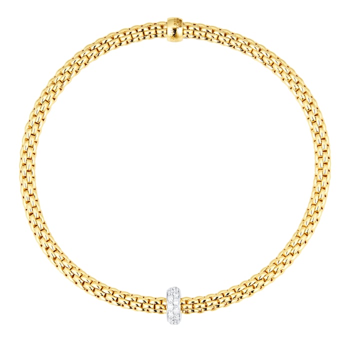 FOPE Flex'it 18ct Yellow Gold 0.18ct Diamond Prima Bracelet