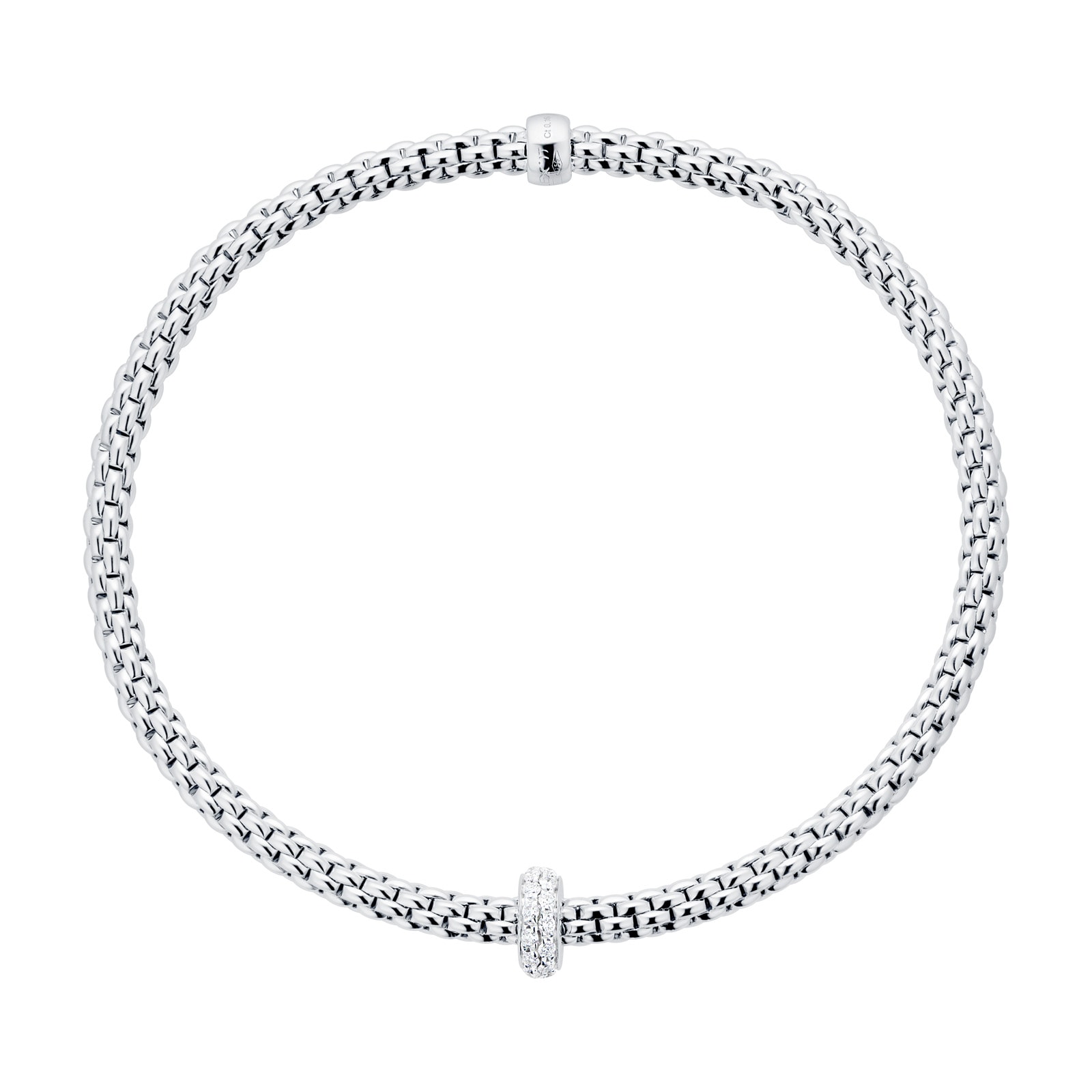 FOPE Flex'it 18ct White Gold 0.18ct Diamond Prima Bracelet 74508BX_BB_B ...