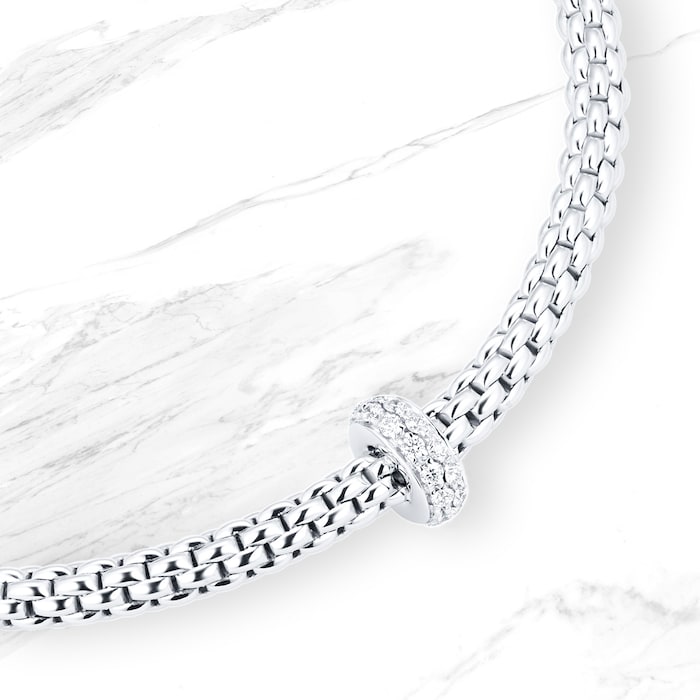 FOPE Flex'it 18ct White Gold 0.18ct Diamond Prima Bracelet