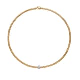 Fope 18k Yellow Gold 0.29cttw Diamond Solo Necklace 17"