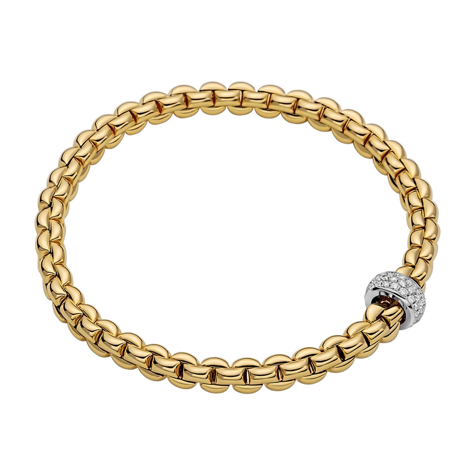 Fope 18k Yellow Gold 0.37cttw Diamond EKA Bracelet - Size Medium Fope 18k Yellow Gold 0.37cttw Diamond EKA Bracelet - Size Medium
