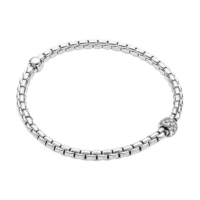 Fope 18k White Gold 0.19cttw Diamond EKA Tiny Bracelet - Size Medium