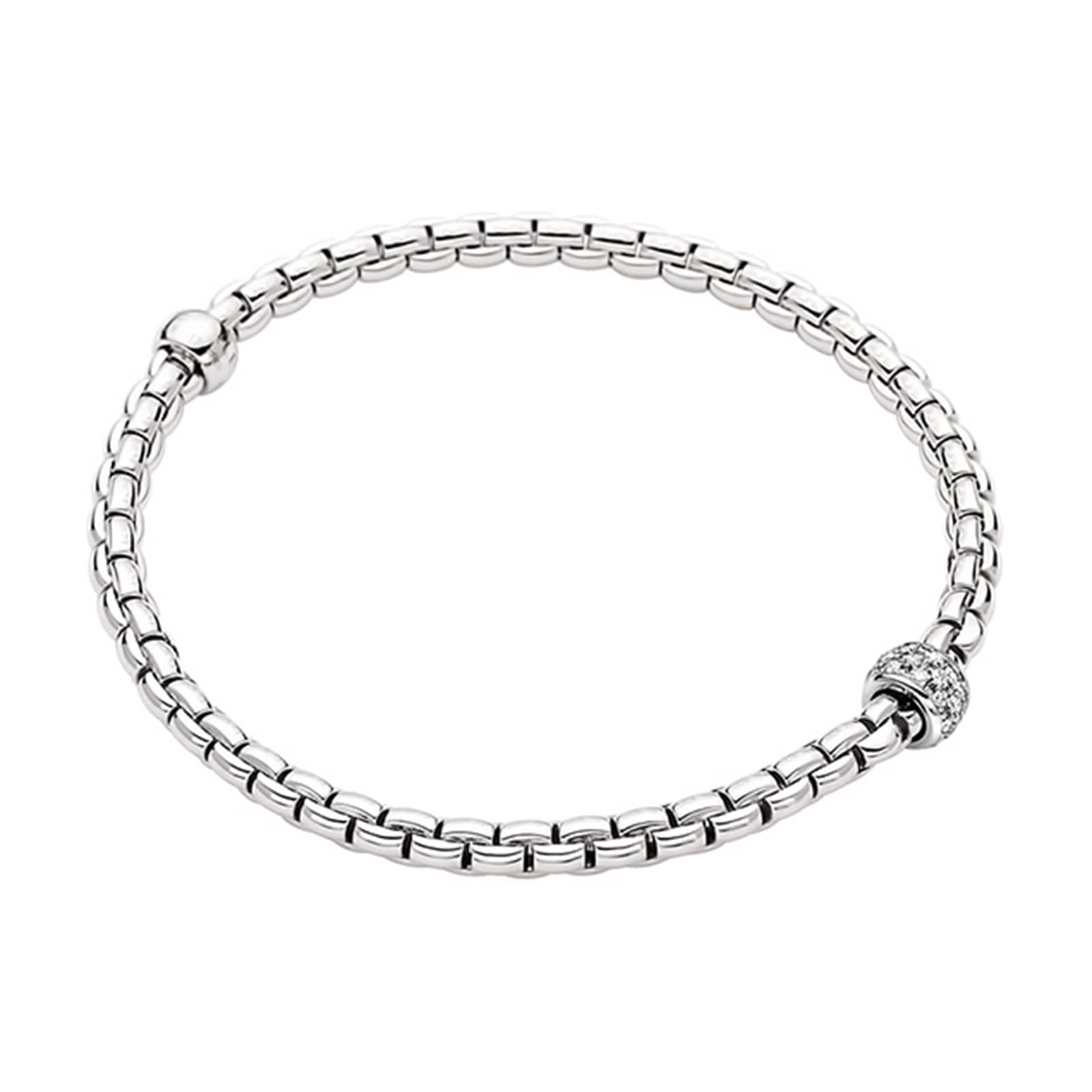 Fope 18k White Gold 0.19cttw Diamond EKA Tiny Bracelet - Size Medium Fope 18k White Gold 0.19cttw Diamond EKA Tiny Bracelet - Size Medium