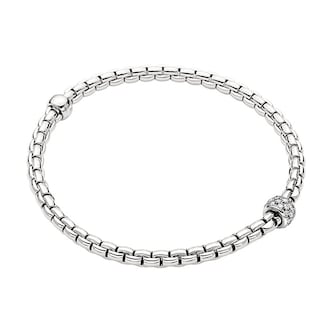 Fope 18k White Gold 0.19cttw Diamond EKA Tiny Bracelet - Size Medium Fope 18k White Gold 0.19cttw Diamond EKA Tiny Bracelet - Size Medium