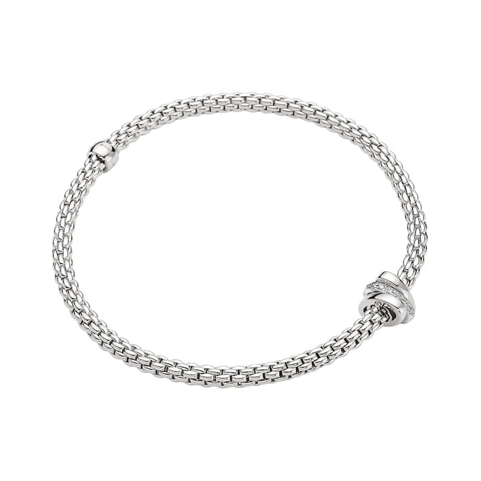 Fope 18k White Gold 0.10cttw  Diamond Prima Bracelet - Medium