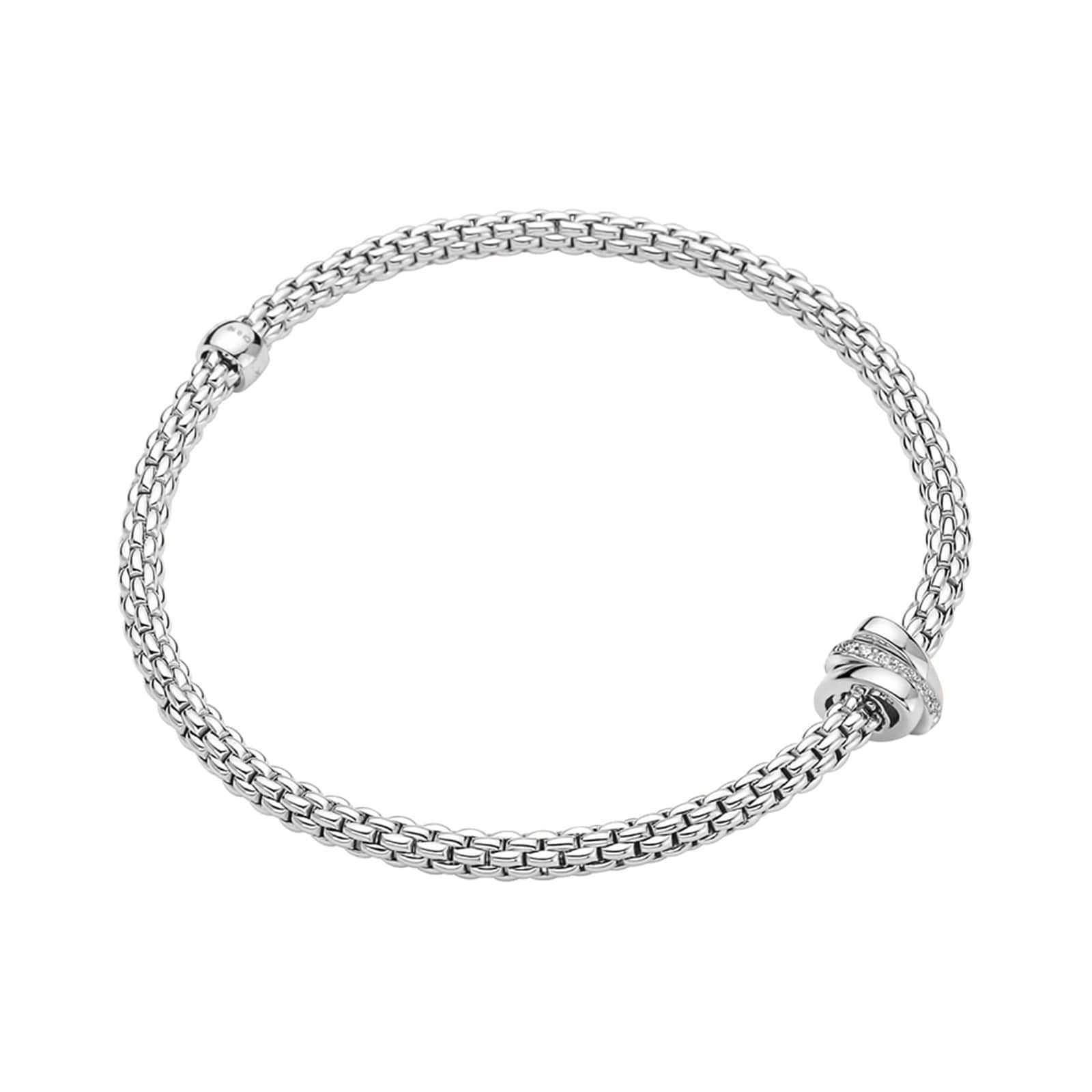 Fope 18k White Gold 0.10cttw  Diamond Prima Bracelet - Medium Fope 18k White Gold 0.10cttw  Diamond Prima Bracelet - Medium