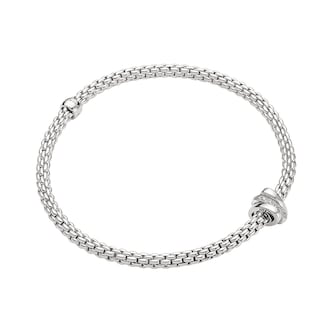 Fope 18k White Gold 0.10cttw  Diamond Prima Bracelet - Medium Fope 18k White Gold 0.10cttw  Diamond Prima Bracelet - Medium