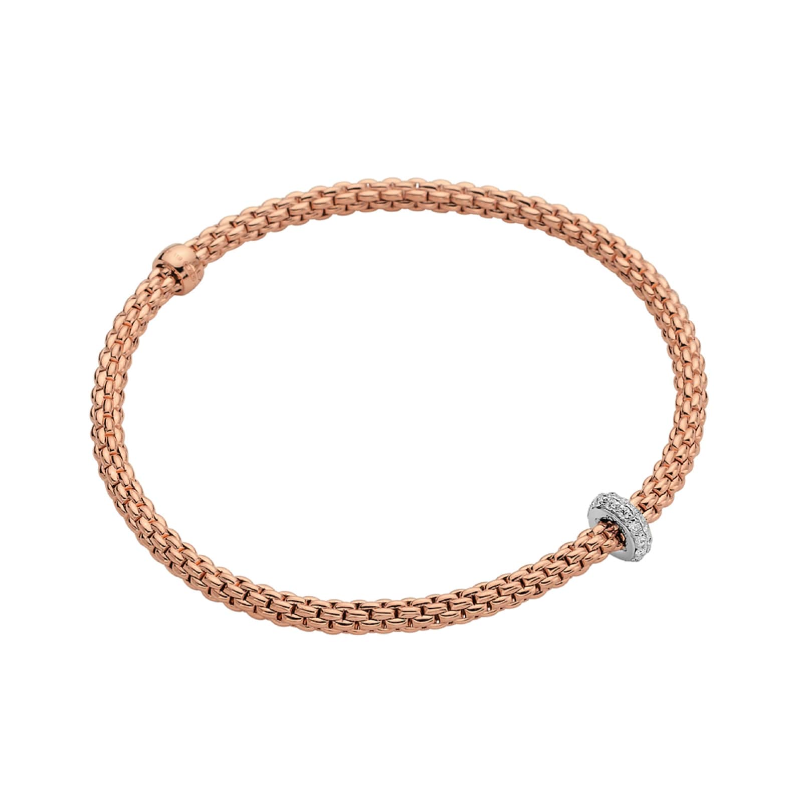 Fope 18k Rose Gold 0.18cttw Diamond Prima Bracelet - Medium