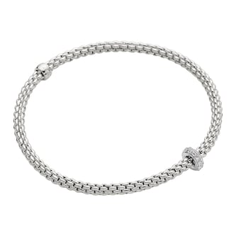 Fope 18k White Gold 0.18cttw Diamond Prima Bracelet Size Medium Fope 18k White Gold 0.18cttw Diamond Prima Bracelet Size Medium