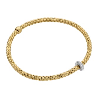 Fope 18k Yellow Gold 0.18cttw Diamond Prima Bracelet - Size Medium Fope 18k Yellow Gold 0.18cttw Diamond Prima Bracelet - Size Medium
